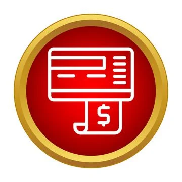 Processing credit card payment with receipt icon Stock Illustration