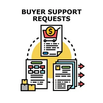 Processing customer support requests and orders Stock Illustration