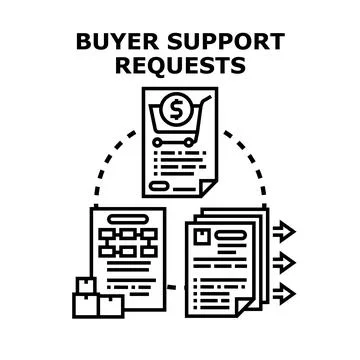 Processing customer support requests and orders Stock Illustration