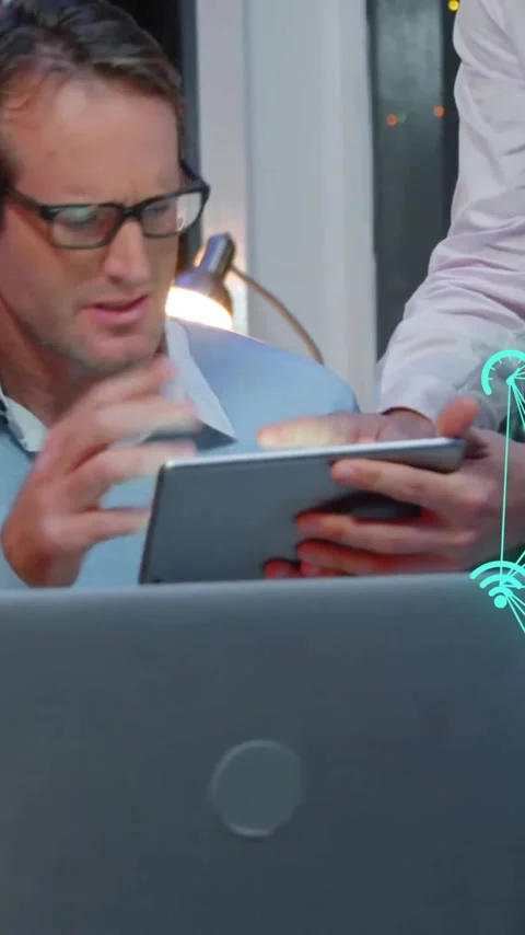 Processing data and networking connections animation, business people working in Stock Footage 342916191