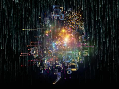 Processing Data Set Stock Illustration