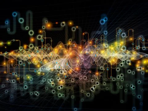Processing Data Transfers Stock Illustration