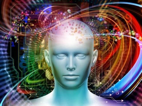 Processing Digital Thoughts Stock Illustration