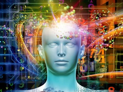 Processing Digital Thoughts Stock Illustration