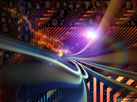 Processing Digital World Stock Illustration