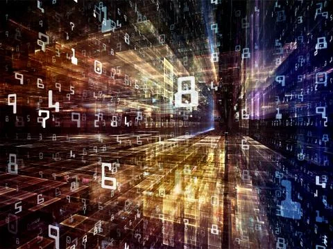 Processing Digital World Stock Illustration