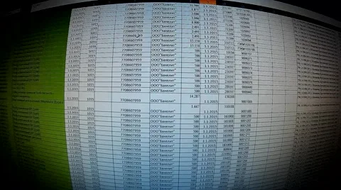 Processing document on your computer Excel Stock Footage 46920267