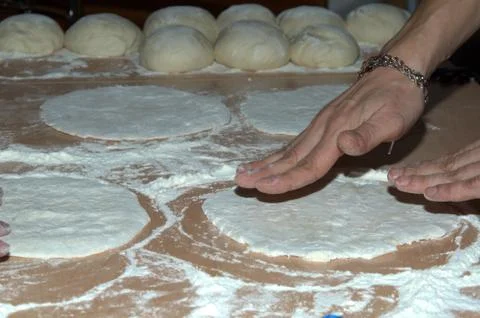 The processing of the dough. Stock Photos