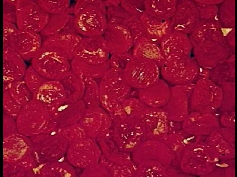 The processing of dry fruit in 1946. Stock Footage 75770391