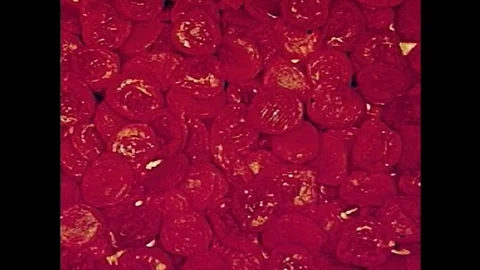 The processing of dry fruit in 1946. Stock Footage 119708294
