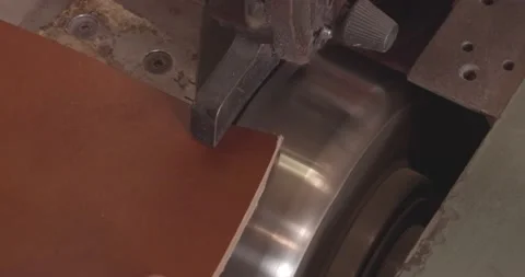 Processing the edges of leather for making handicrafts Video stock 150127001