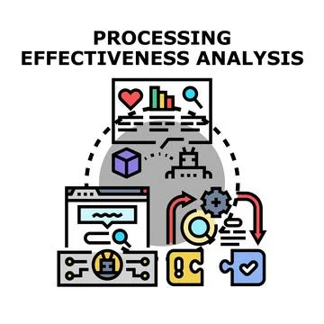 Processing effectiveness analysis achieving business optimization 스톡 일러스트