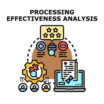 Processing effectiveness analysis data management concept Stock Illustration