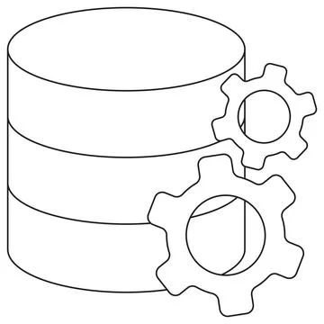 Processing &amp; Engineering Layer in Machine Learning Infrastructure Icon Stock Illustration