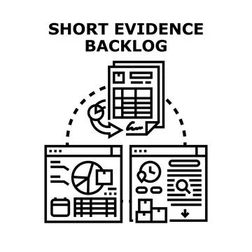 Processing evidence backlog with digital document management system Stock Illustration