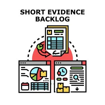 Processing evidence backlog with digital document management system Stock Illustration