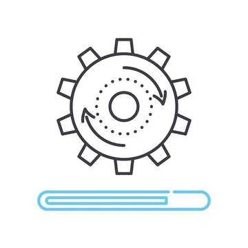 Processing file line icon, outline symbol, vector illustration, concept sign 스톡 일러스트