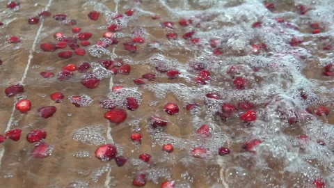 Processing fresh strawberries, fa01 Stock Footage 286968419
