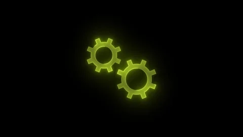 Processing gears stroke icon glowing neon animation Stock Footage 289465846
