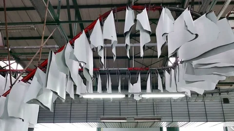 Processing of Genuine Leather in the Leather Industry Stock Footage 77259997