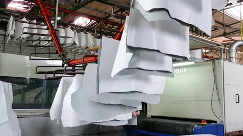 Processing of Genuine Leather in the Leather Industry Stock-Footage 77745750