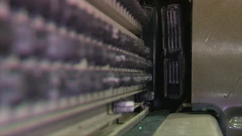 Processing of glass edge, factory of processing of sheet glass on the machines Stock Footage 76462844