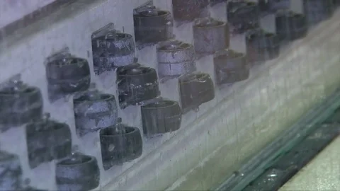 Processing of glass edge, factory of processing of sheet glass on the machines Stock Footage 76462940