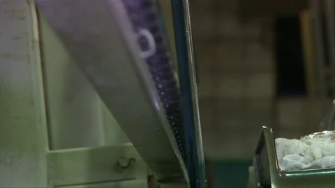 Processing of glass edge, factory of processing of sheet glass on the machines Stock Footage 76462942