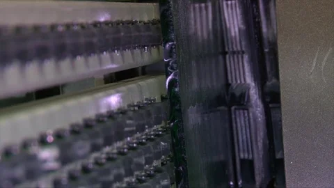 Processing of glass edge, factory of processing of sheet glass on the machines Stock Footage 76463269