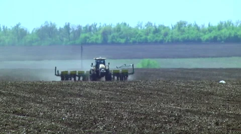 Processing of the ground . Plowing Stock Footage 61075172