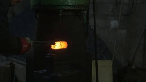 Processing of hot metal Stock Footage 72693243