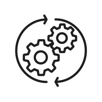 Processing icon black and white vector sign 스톡 일러스트