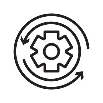 Processing icon Black line art vector イラスト素材