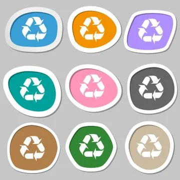 Processing icon sign. Multicolored paper stickers. Vector イラスト素材