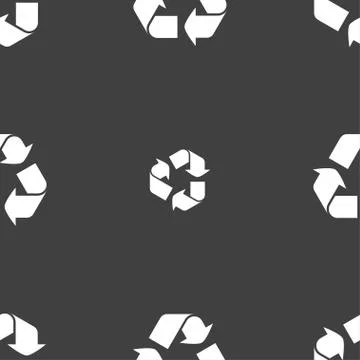 Processing icon sign. Seamless pattern on a gray background. Vector Stock Illustration