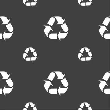 Processing icon sign. Seamless pattern on a gray background. Vector Stock Illustration