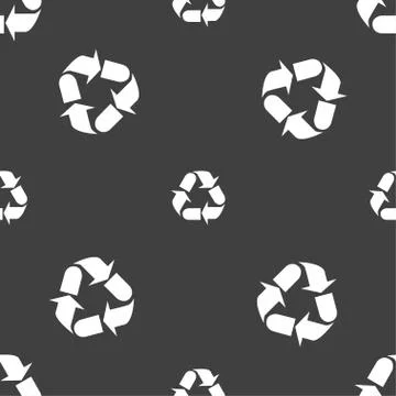 Processing icon sign. Seamless pattern on a gray background. Vector Stock Illustration