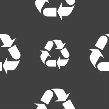 Processing icon sign. Seamless pattern on a gray background. Vector Stock Illustration