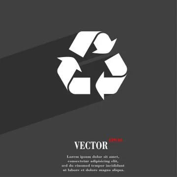 Processing icon symbol Flat modern web design with long shadow and space for  Stock Illustration