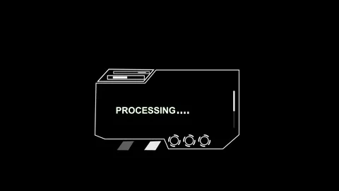 Processing interface animation with loading bar. Processing interface futur.. Stock Footage 337618353
