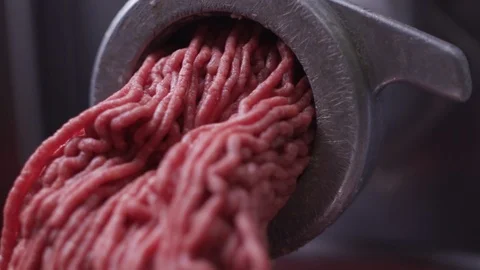 Processing lard or meat in minced meat Stock Footage 119037048