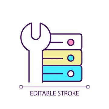 Processing large amount of data RGB color icon Stock Illustration