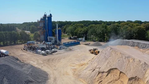 Processing machine in sand quarry Stock Footage 121504837