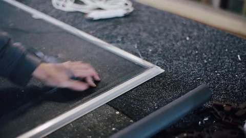 Processing of makes a mosquito net. 库存影片 129367326