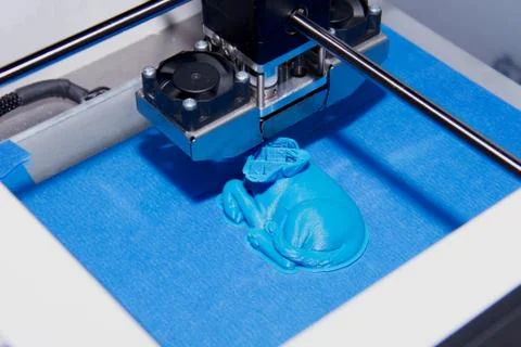 Processing manufacturing of 3d models printed in 3D industry printer in manuf Stock Photos