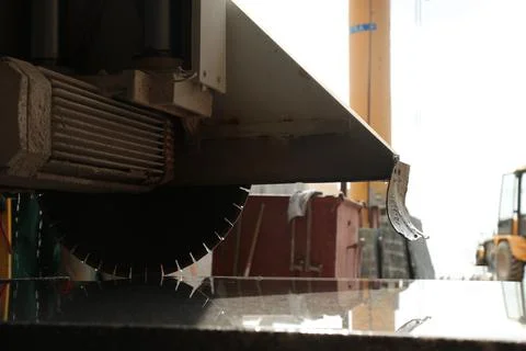 Processing of marble in the quarry. Stock-Fotos