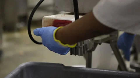 Processing meat production packaging beef Stock Footage 40667835