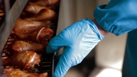 Processing of meat production. raw chicken meat 스톡 동영상 70621365