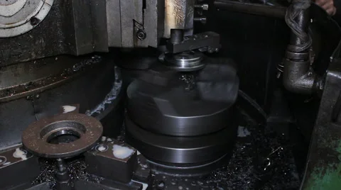 Processing metal blank machined with rotation Stock Footage 57225098