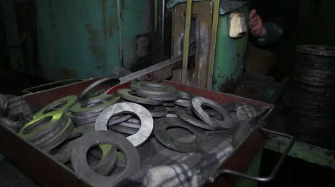 Processing metal blank machined with rotation Stock Footage 57226028
